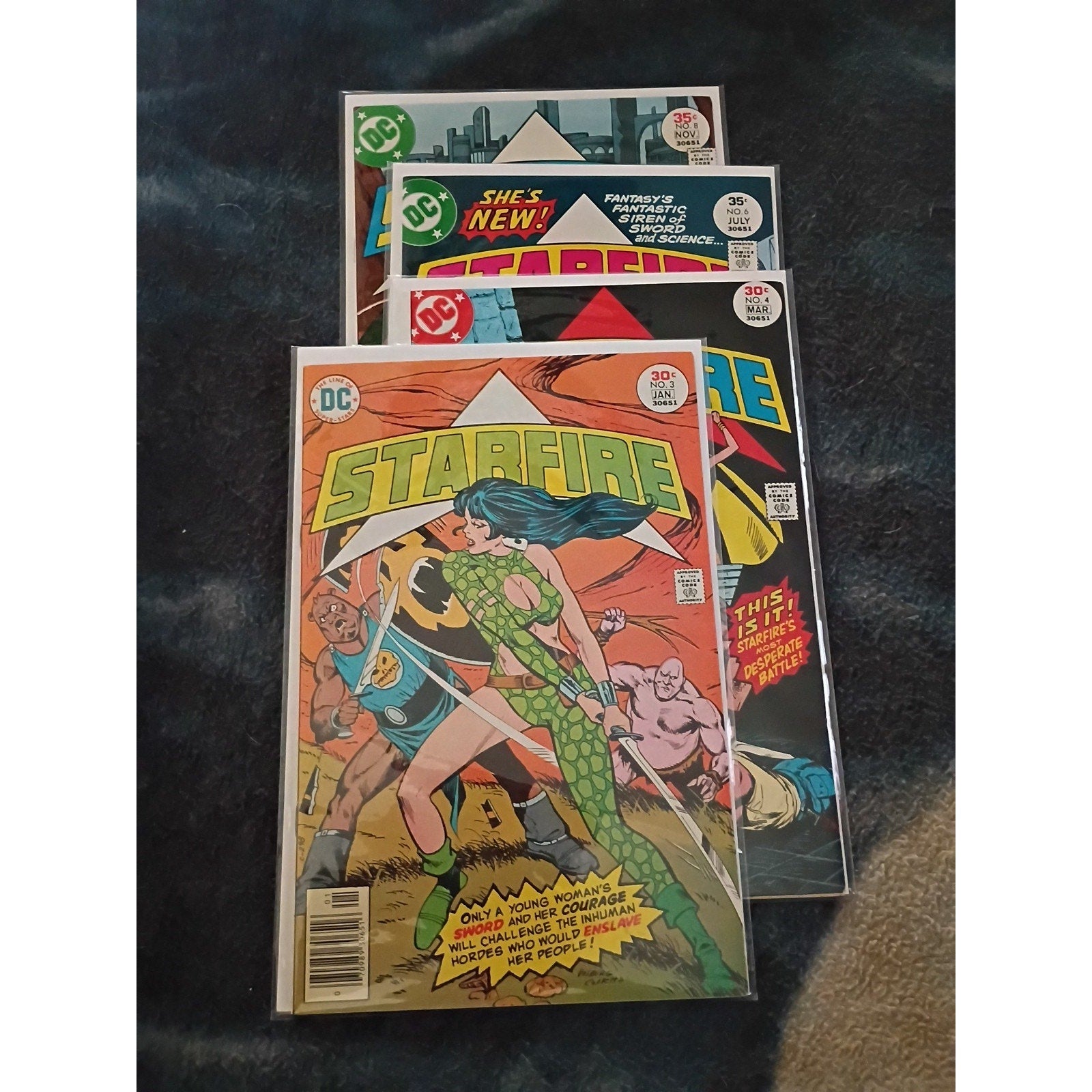 Starfire #3,4,6,8 Lot Of 4 1977 DC Comics Newsstand VF To NM Condition