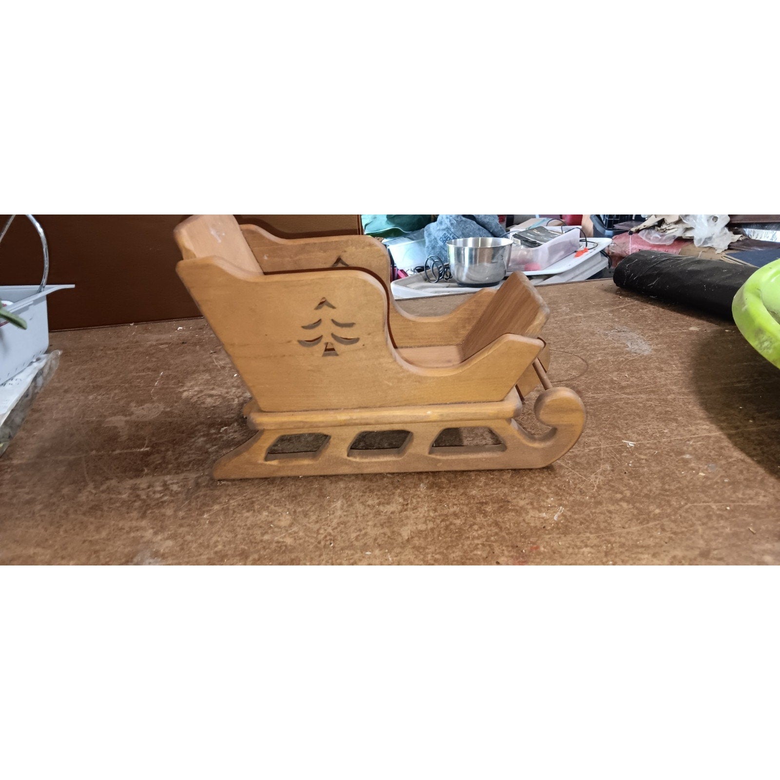 Vintage Wooden Decortive Christmas Sleigh