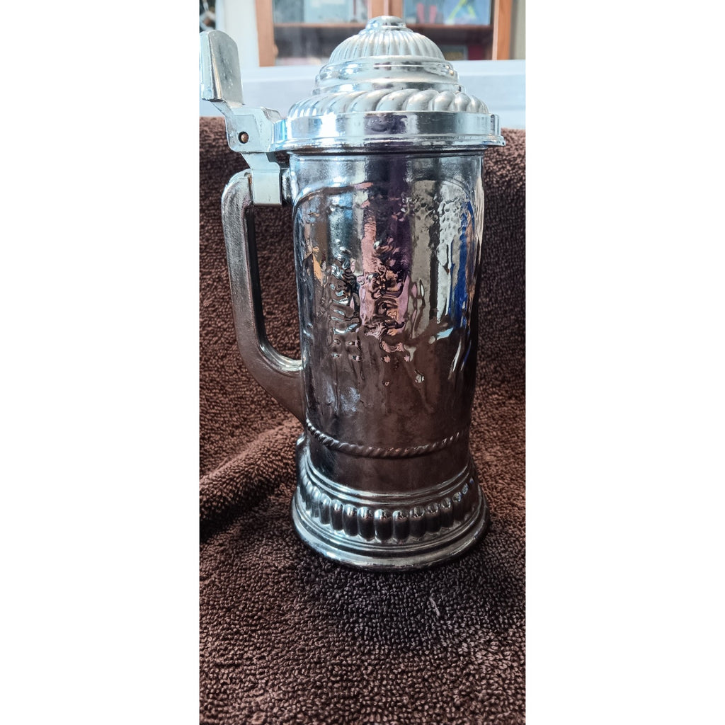 Nova Glass Stein Lidded German Scenery 7" Nice Condition Rare