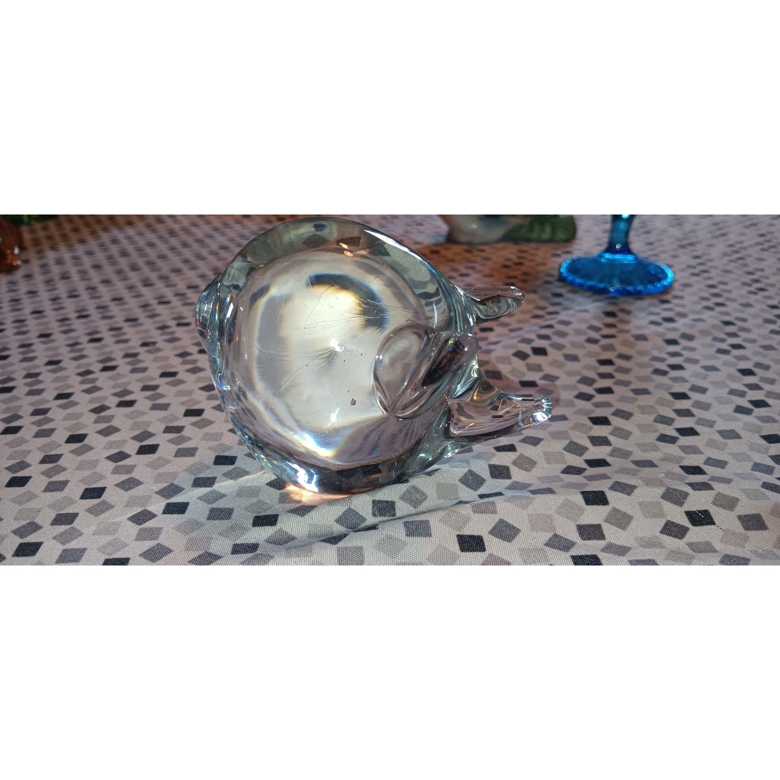 Clear Glass Pig Paper Weight