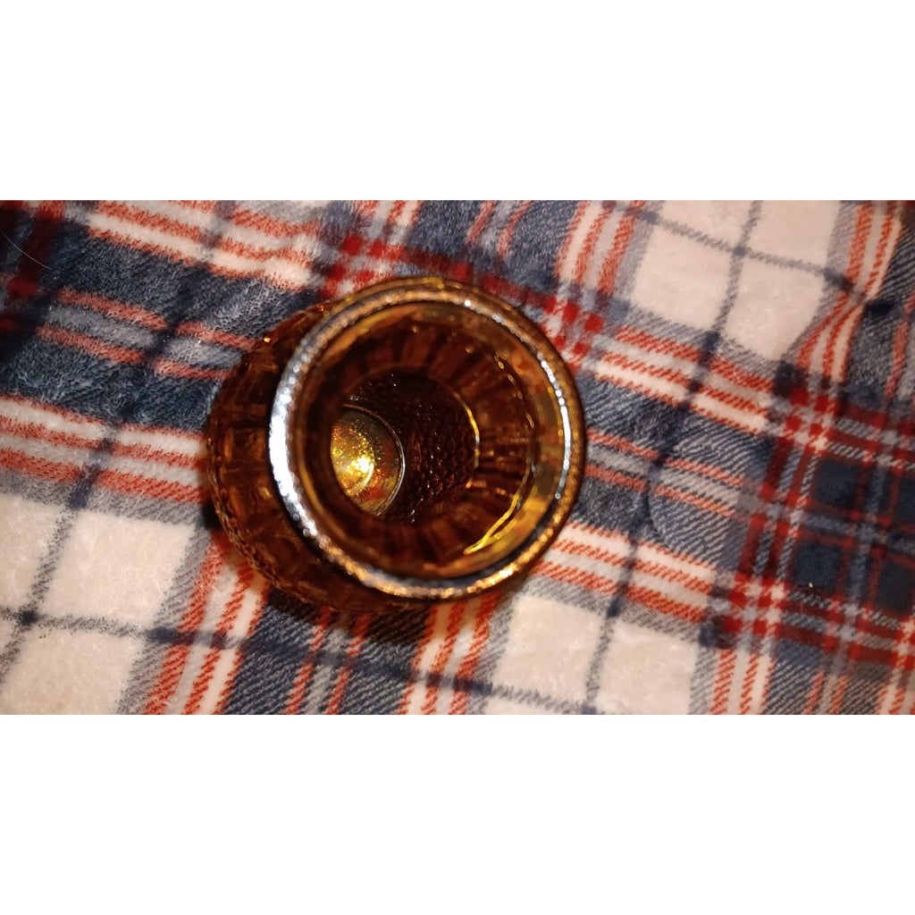 Vintage Amber Glass Vase Diamond Pattern 6.5" Tall. Made In Tiawan
