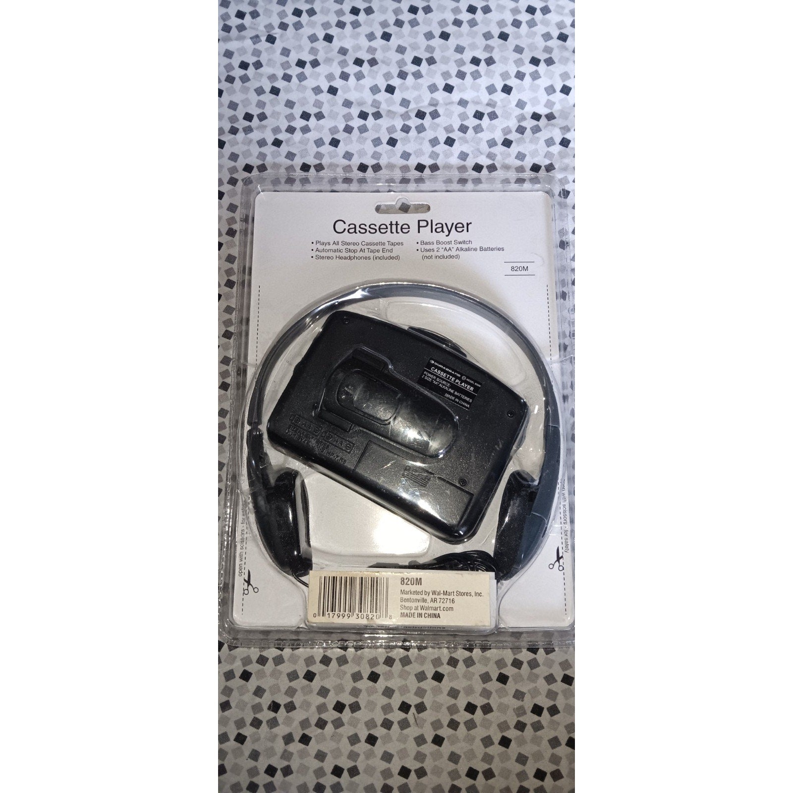 Durabrand Cassette Tape Player #820M with Headphones New With Bass Boost