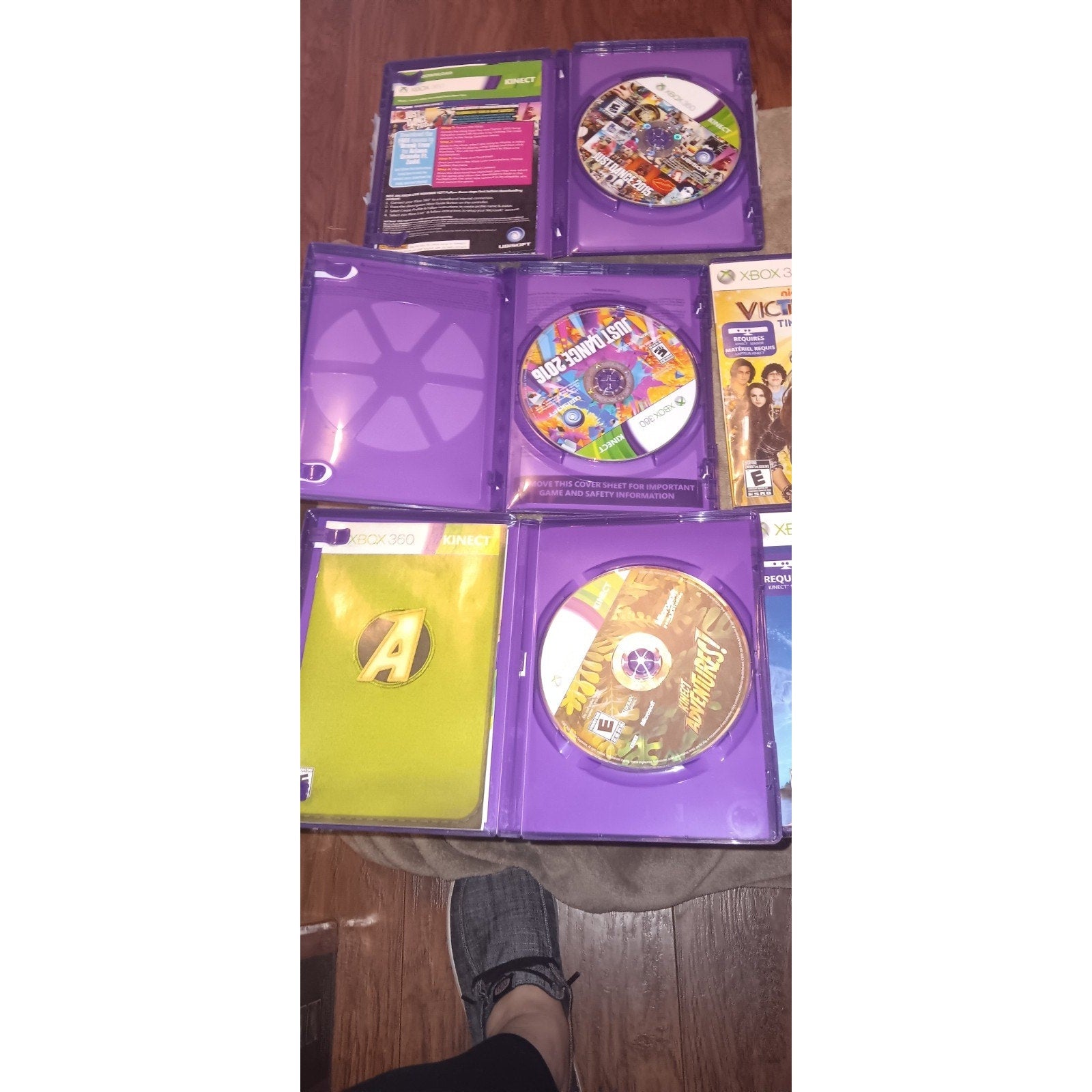 Lot of 8 XBOX 360 Kinect Games Including Just Dance Disney Joy Ride