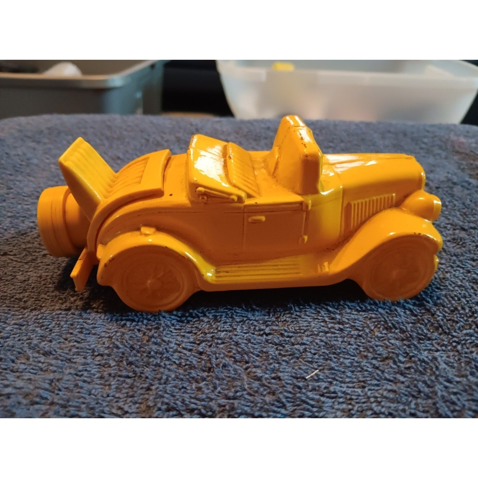 Avon Aftershave Yellow Car Toy Convertible Yellow Roadster Wild Country 4 0z