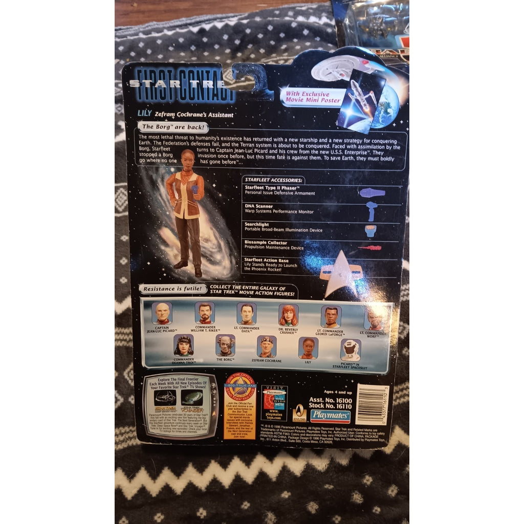 STAR TREK First Contact Lily Zefram Cochrane's Asst Playmates Action Figure 1996