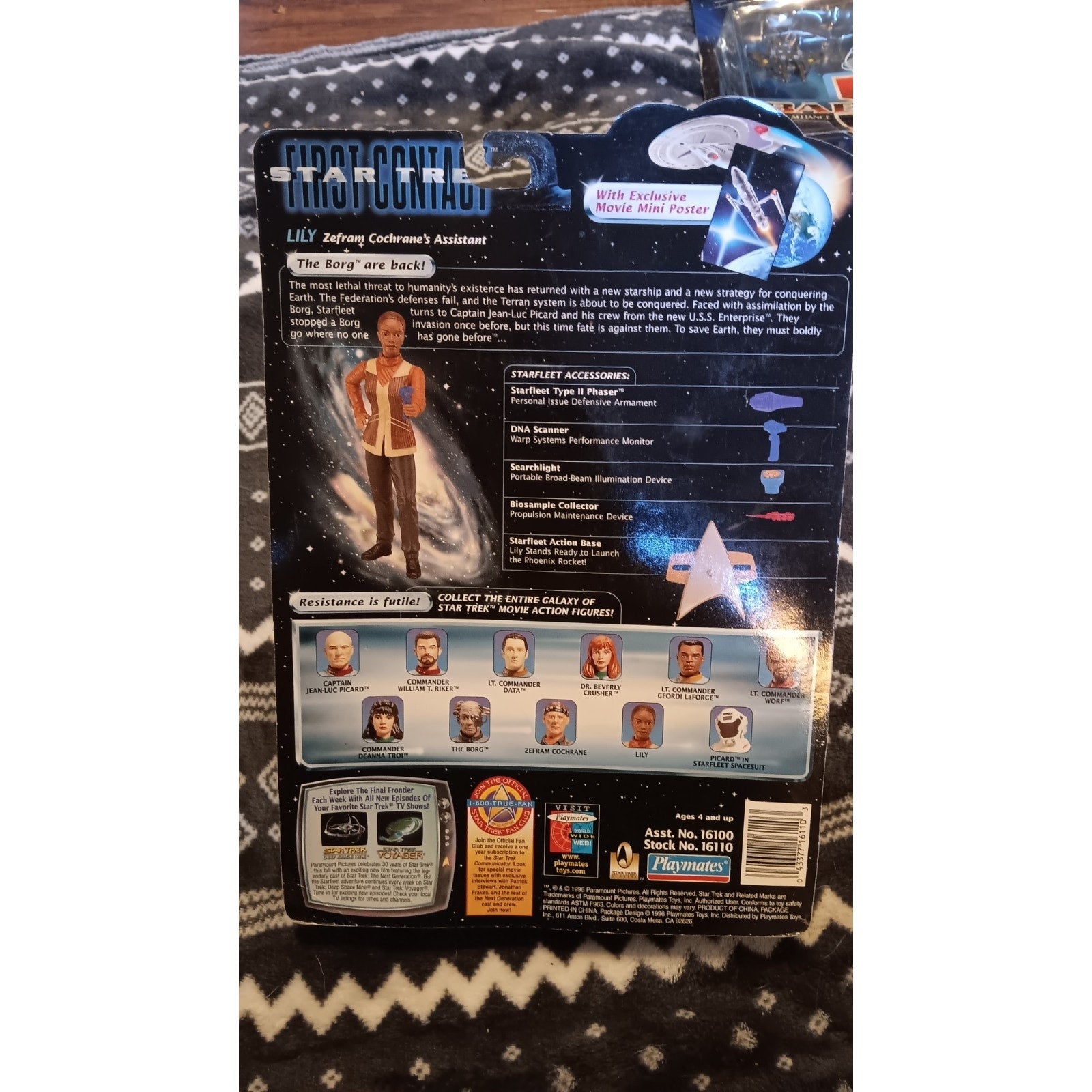 STAR TREK First Contact Lily Zefram Cochrane's Asst Playmates Action Figure 1996