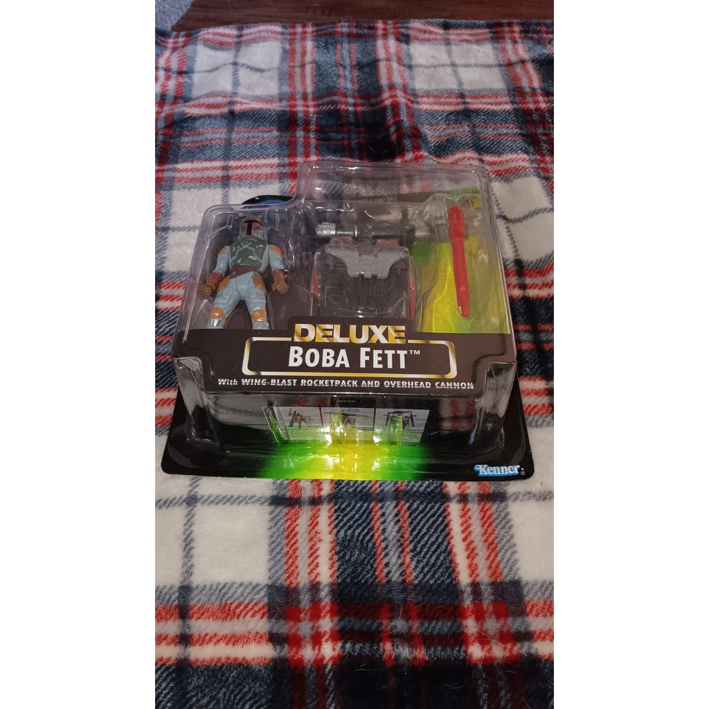 1996 Hasbro Kenner Star Wars Deluxe Boba Fett w/ Wing-Blast Rocketpack & Cannon