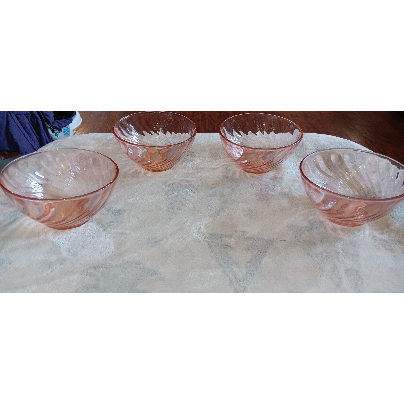 Vintage Arcoroc Rosaline Rosa Pink Serving Cereal Or Salad Bowls Set Of 4