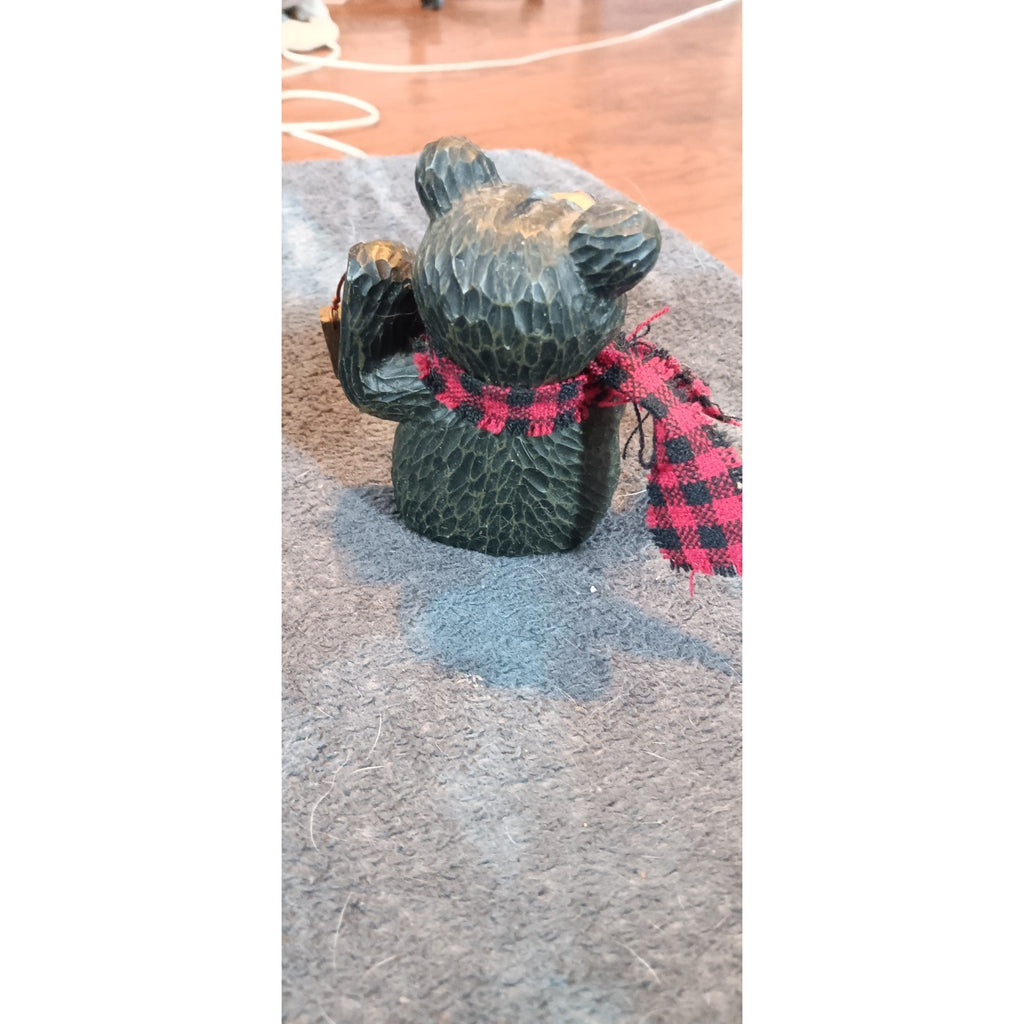 Black Bear Resin Figures Lot of 3 Fish Basket, Welcome Decor, Happy Bear Decor