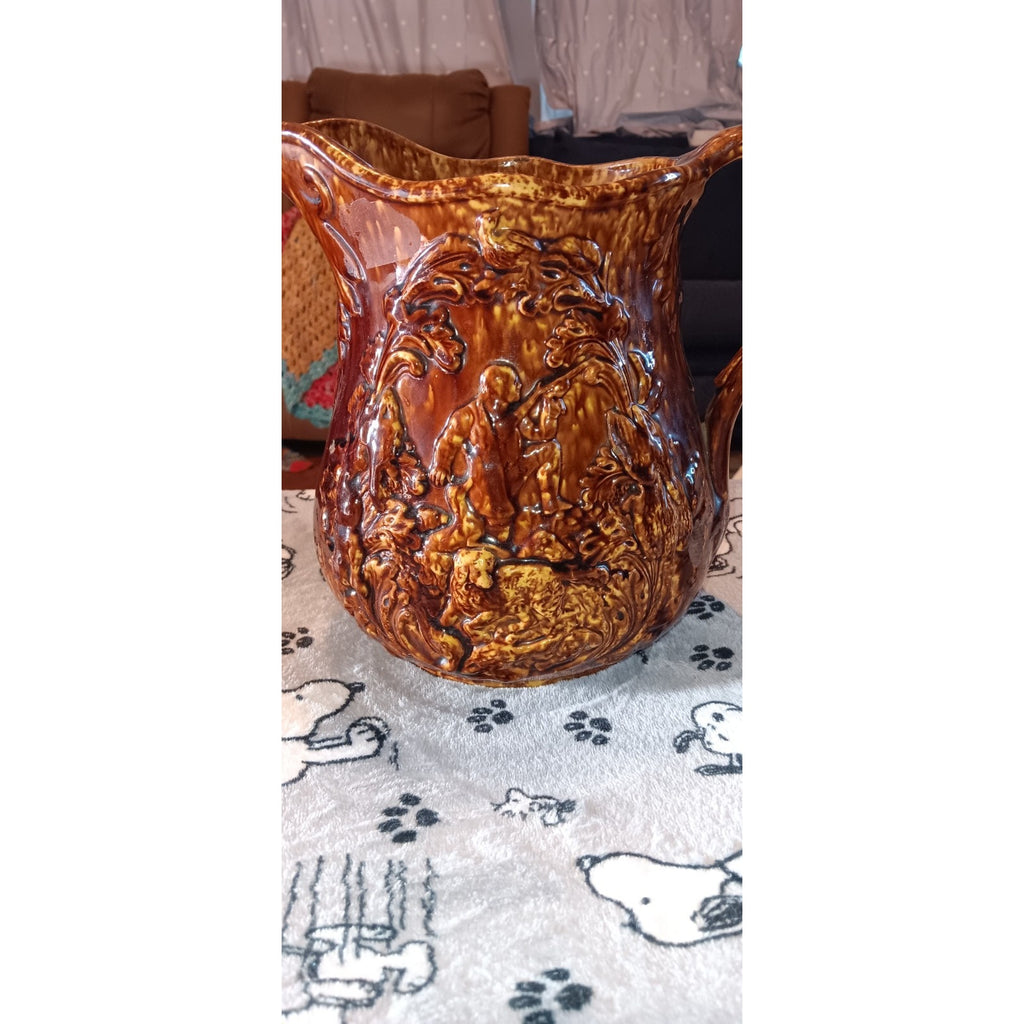 Antique Bennington / Rockingham Pitcher Brown Glaze
