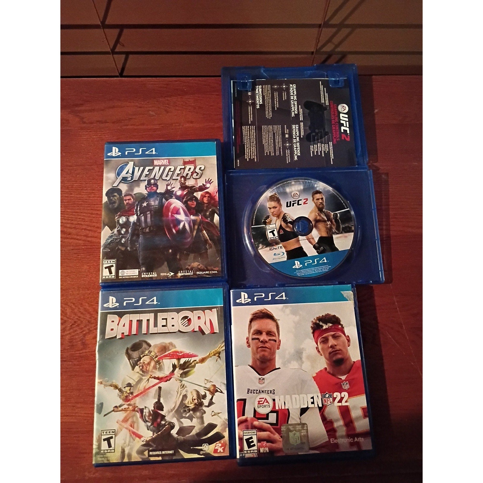 Ps4 Game Lot Of 4 Battleborn, Avengers, Madden 22, UFC 2 (Sony PlayStation 4