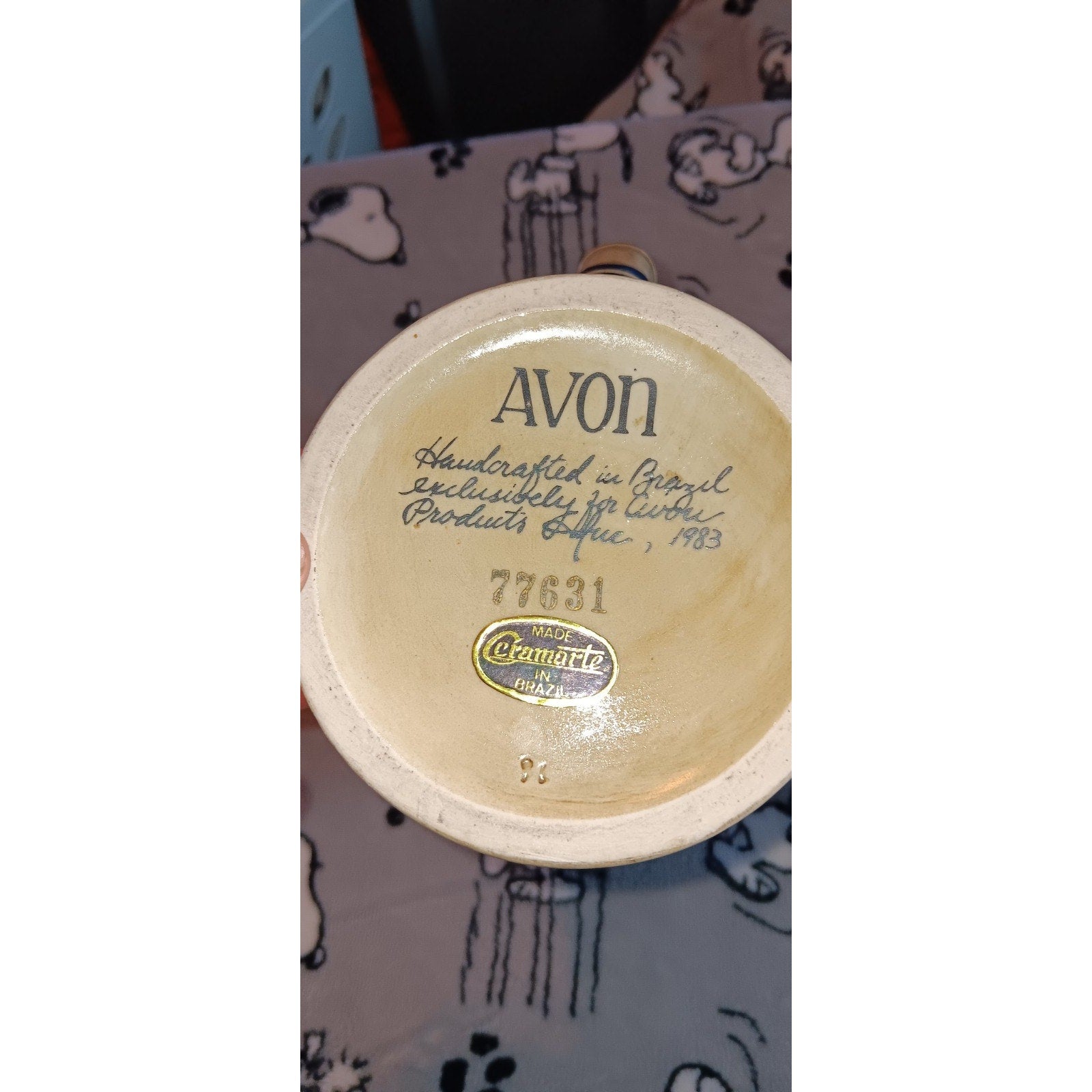 Vintage 1983 Avon Great American Football Ceramic Stein Cup