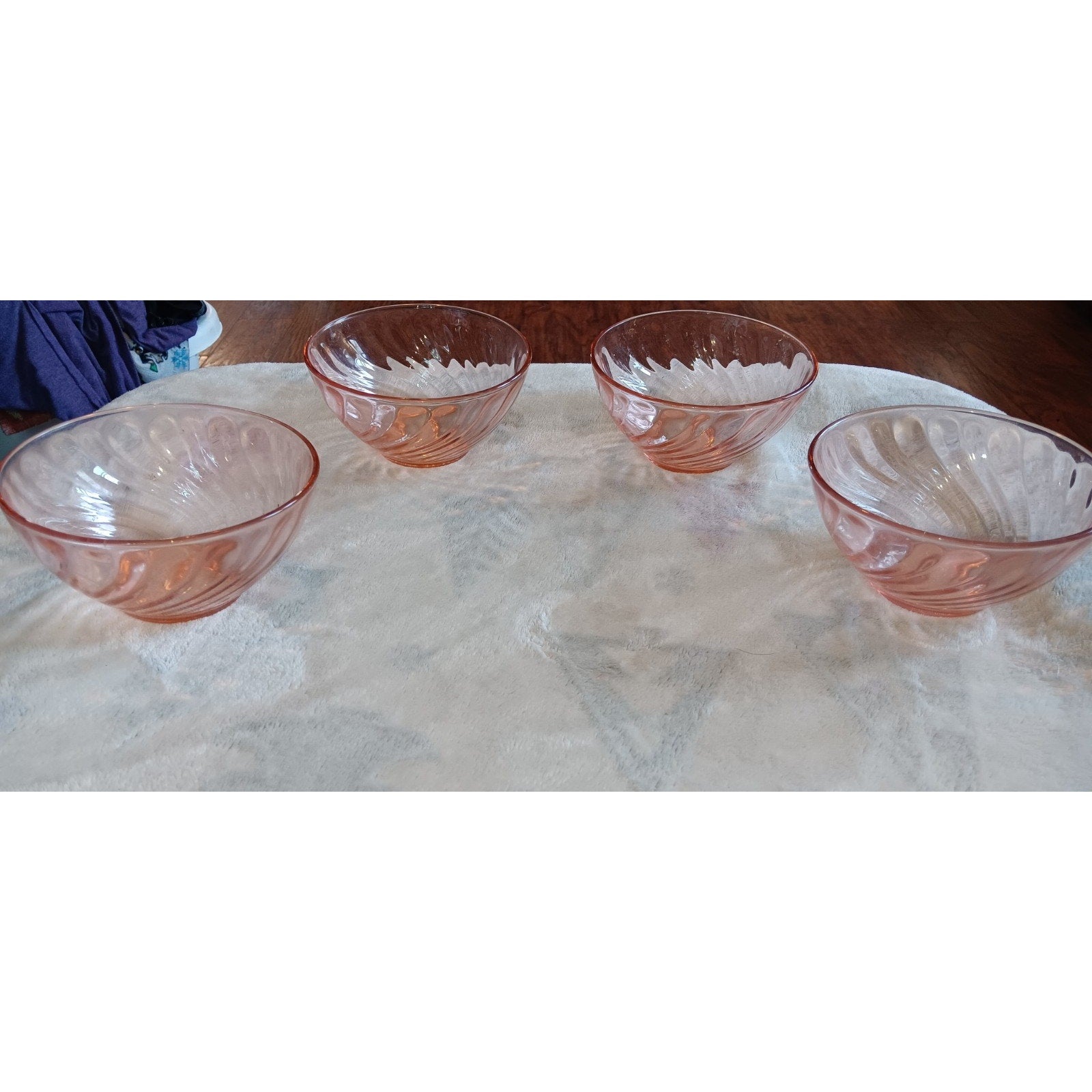 Vintage Arcoroc Rosaline Rosa Pink Serving Cereal Or Salad Bowls Set Of 4