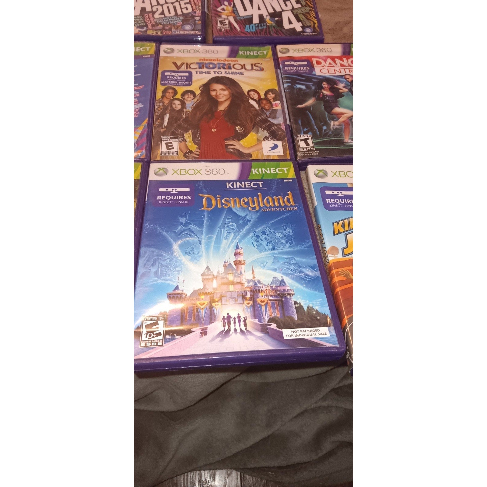 Lot of 8 XBOX 360 Kinect Games Including Just Dance Disney Joy Ride