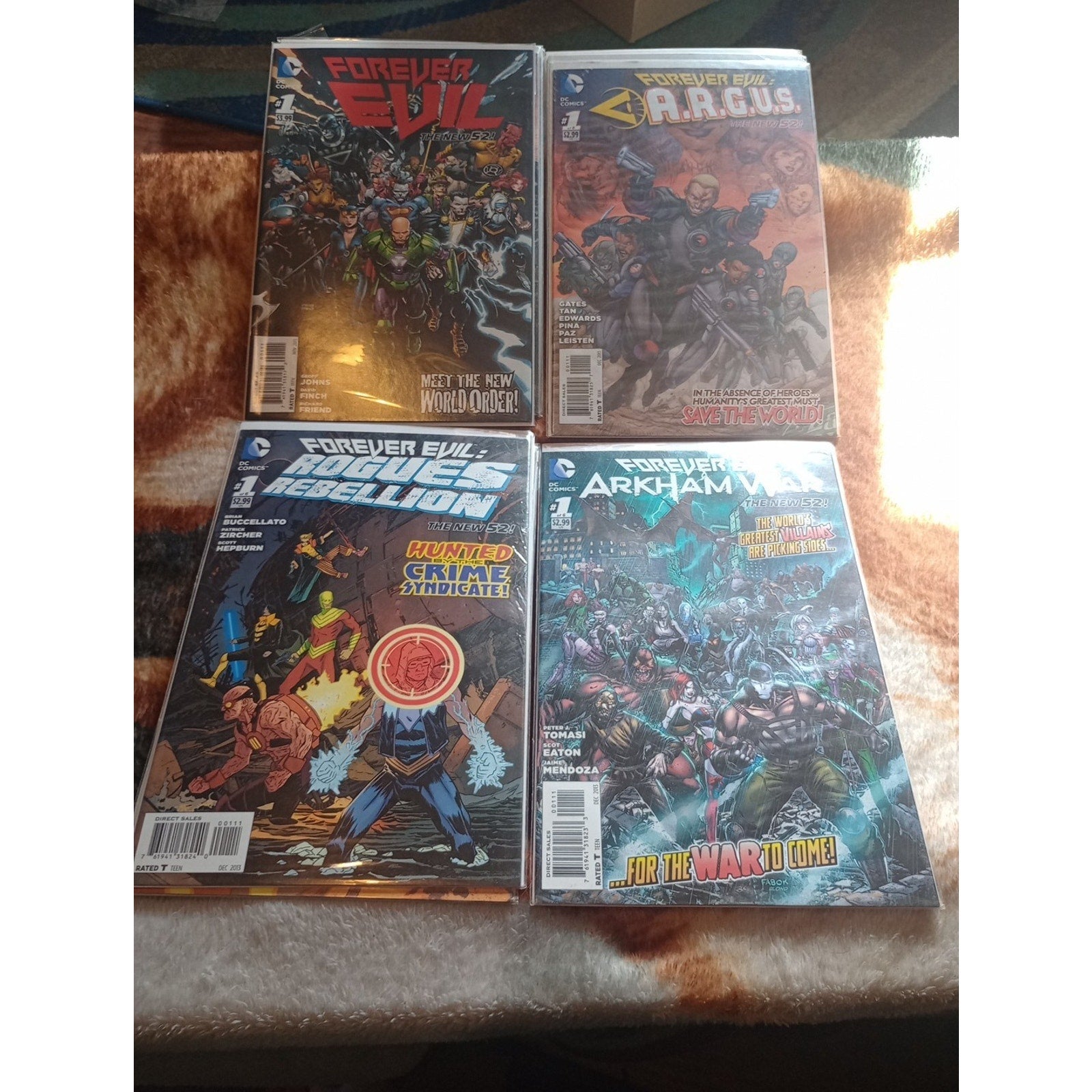 Forever Evil 1-2,4, Arkham #1, Argus1-3, Rogues 1-2, DC New 52 Evil Lot Of 9 VF+