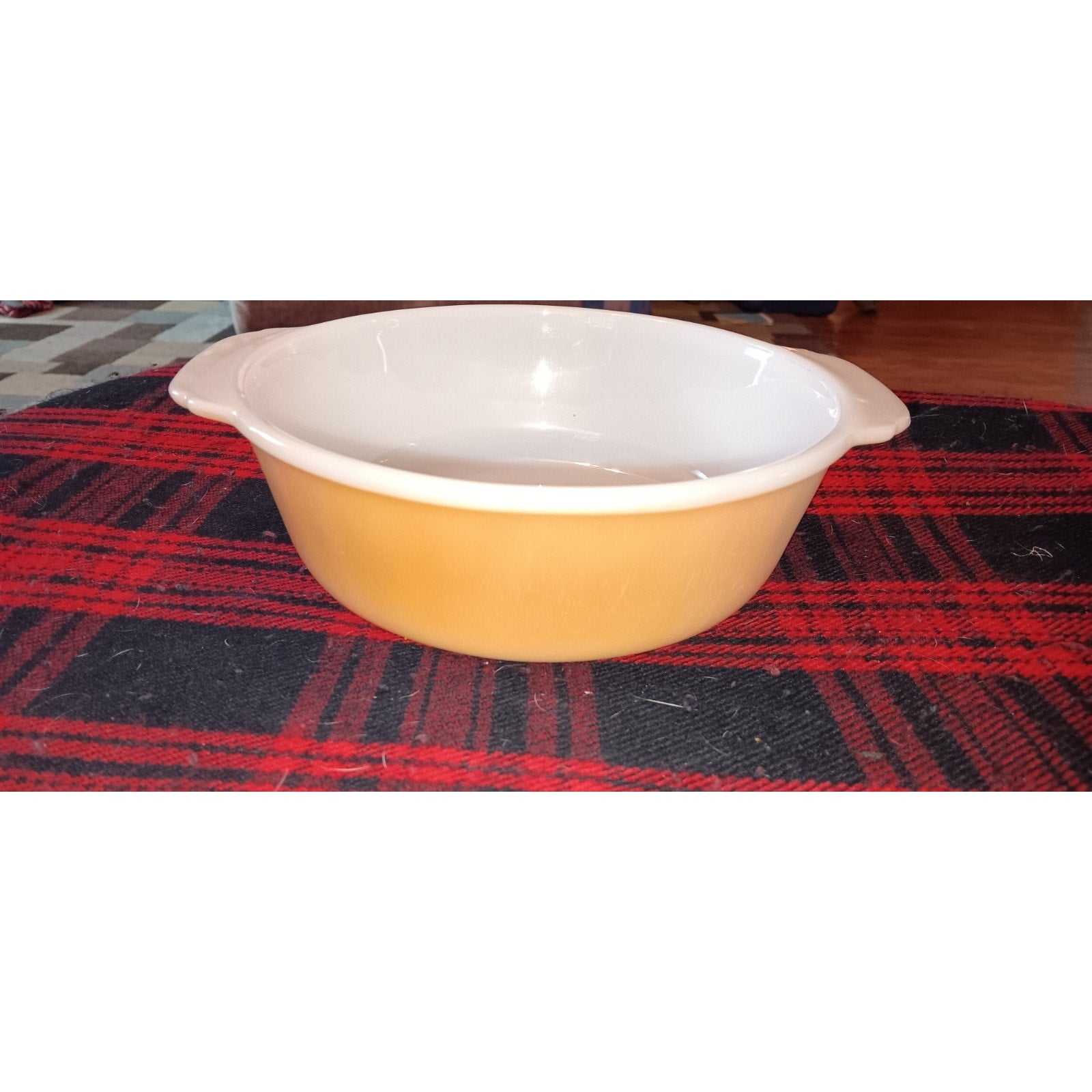 Vintage Fire King Milk Glass “Peach Luster” Oval 1.5 Quart Oval Casserole Dish