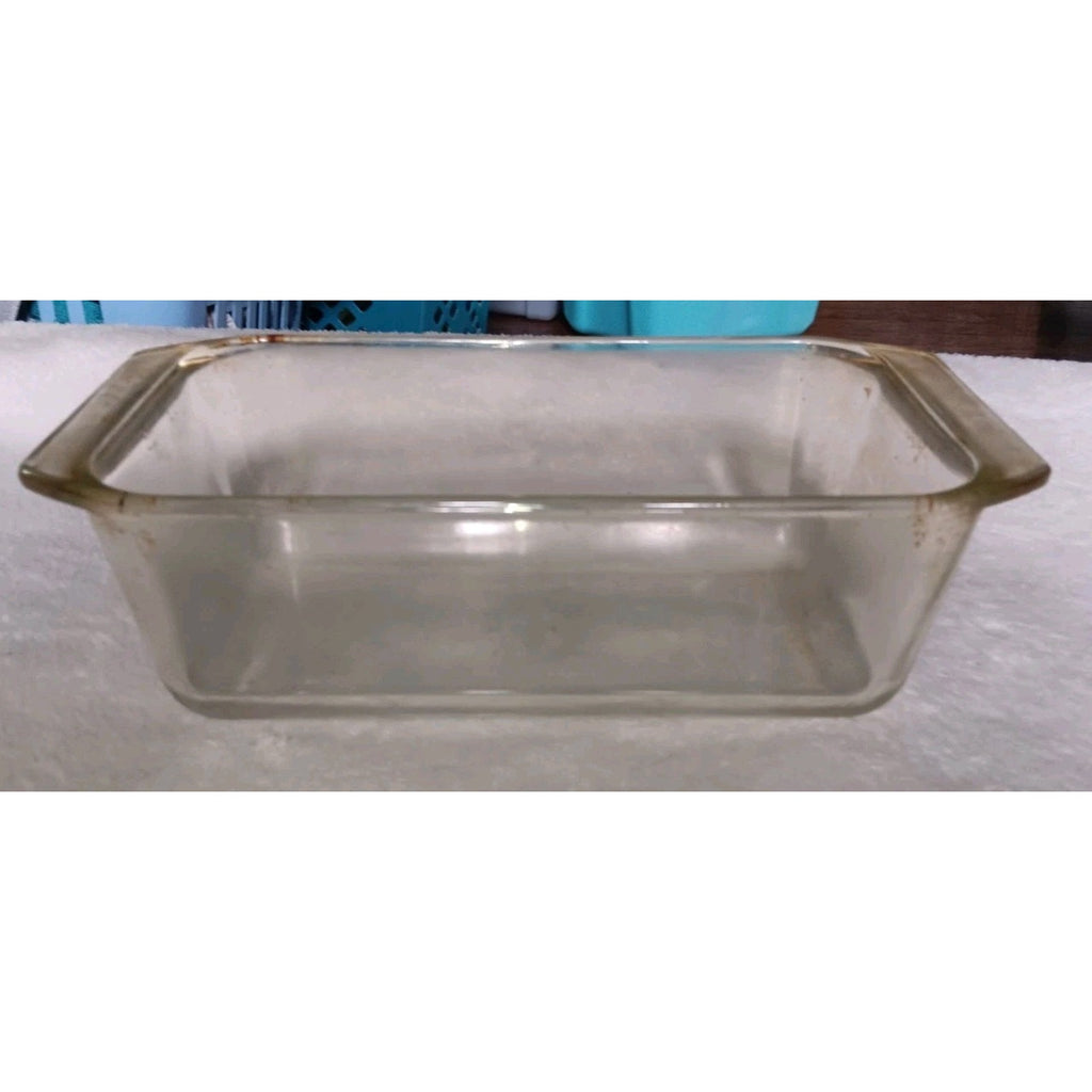 Vintage PYREX 8x5x3 215-B 20 Loaf Bread Baking Pan 1950s Clear Borosilcate
