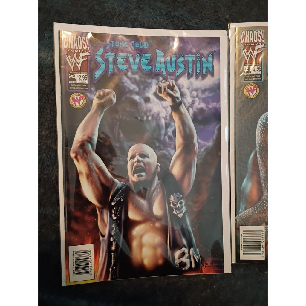 Chaos Comics WWF Stone Cold Steve Austin #2 And #4 Comic Books Lot Of 2 VF/NM