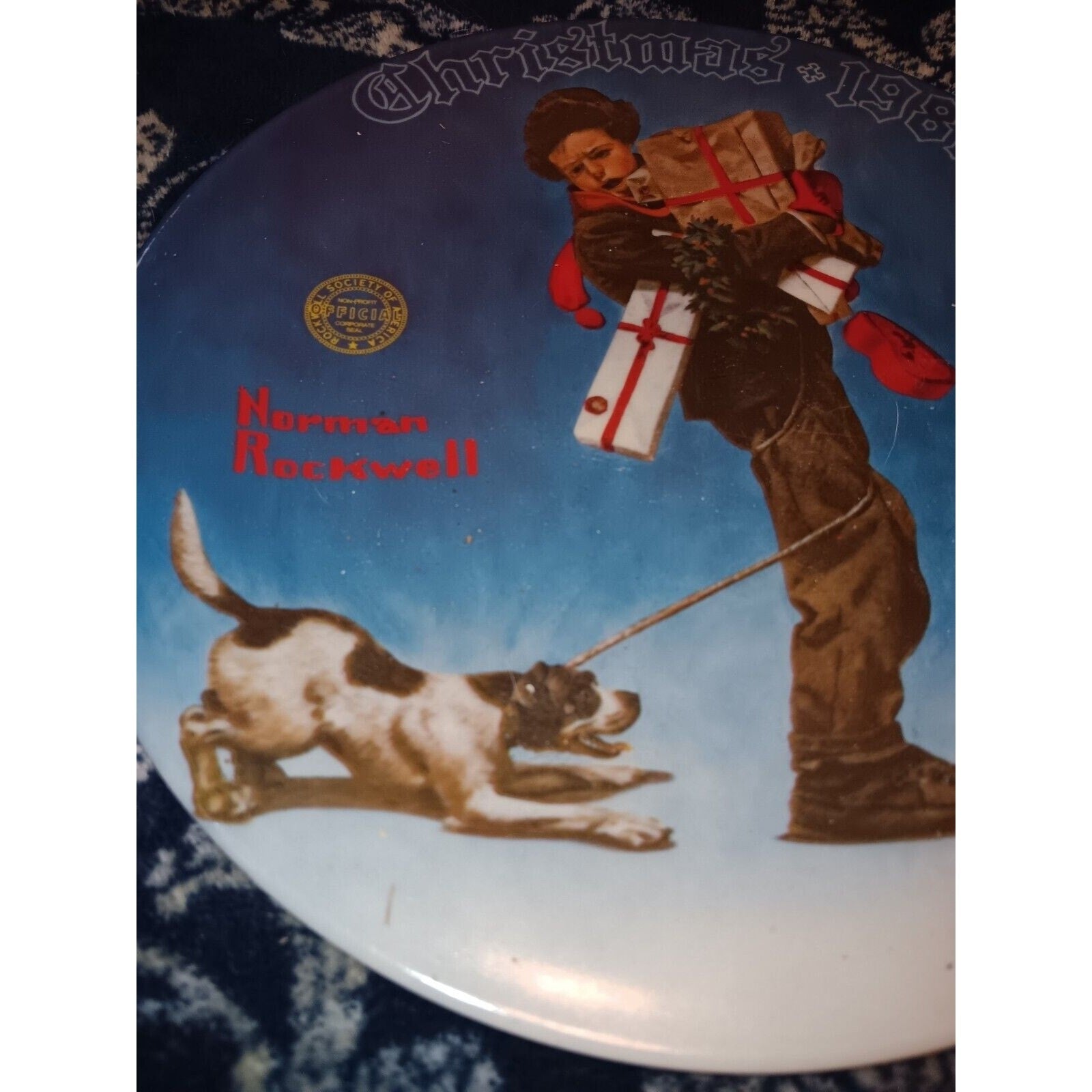 “Wrapped Up In Christmas” Plate, by Norman Rockwell, Limited Edition 3187F