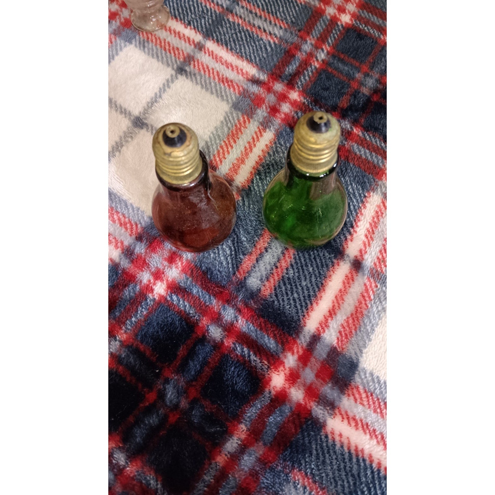 Vintage Glass Amber Edison Light Bulb Salt and Pepper Shakers Set