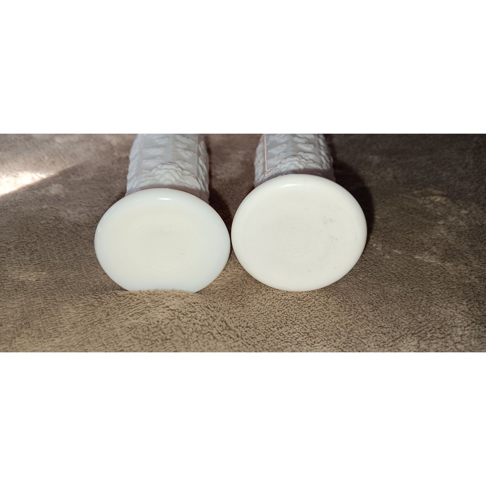 Westmoreland Milk Glass Paneled Grape Salt & Pepper Shakers