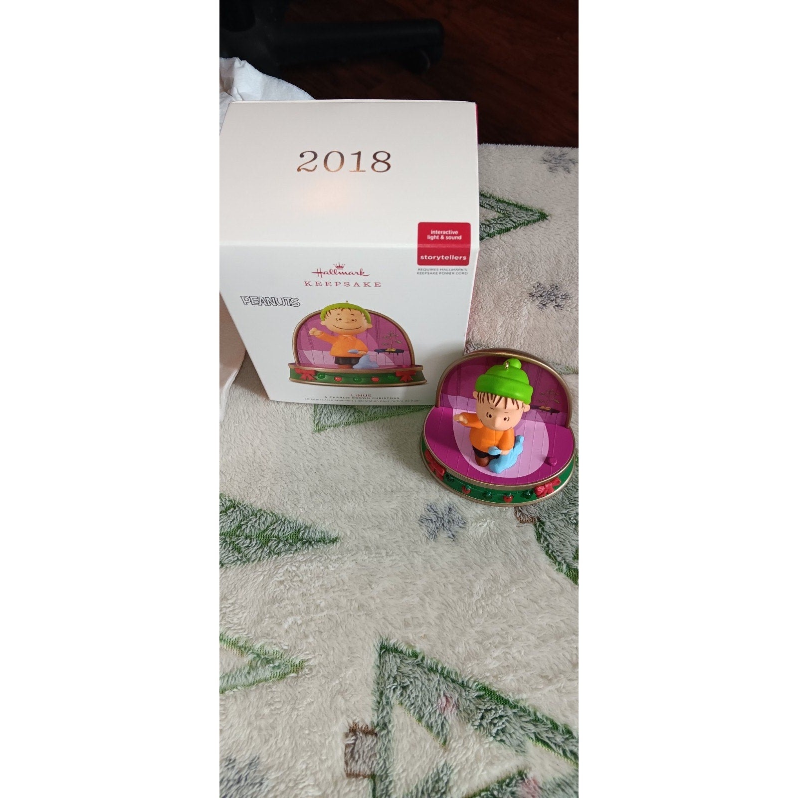 2018 Hallmark LINUS Storyteller Ornament Peanuts Charlie Brown Christmas Talking