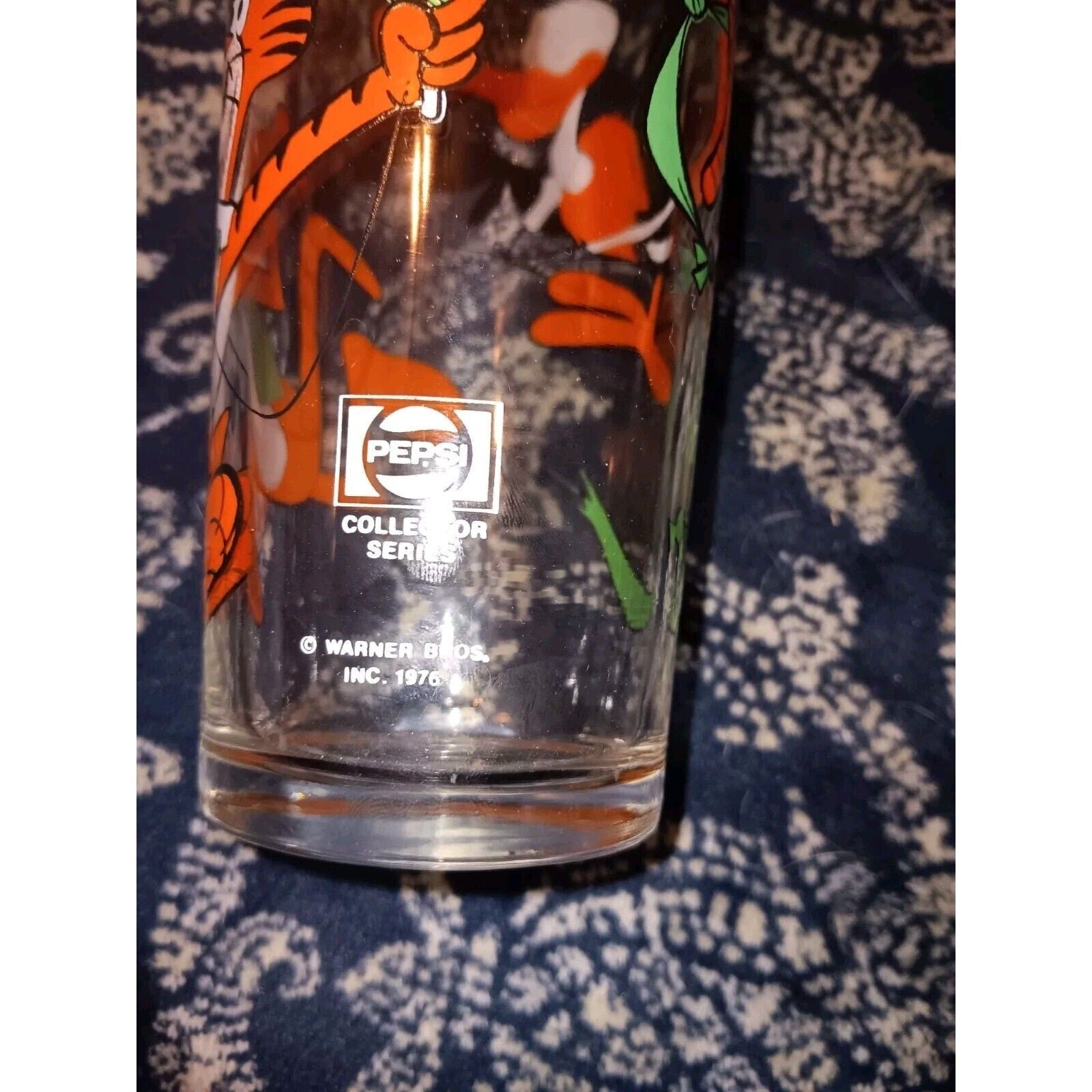 Vintage 1976 Pepsi Collector Series Drinking Glass Cool Cat & Beaky Buzzard