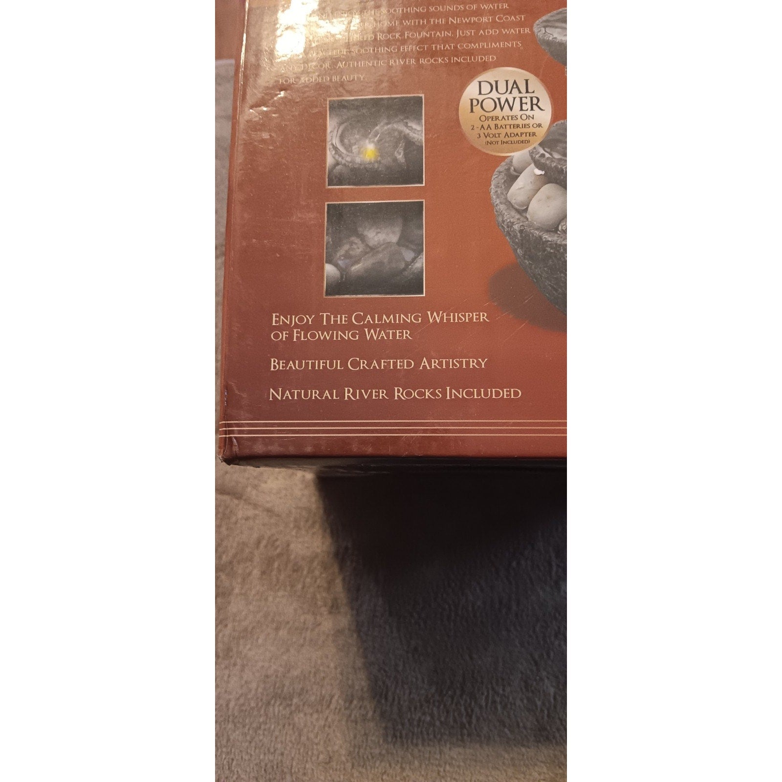 NIB Brand New Newport Coast Tiered Rock Bowl LED Fountain