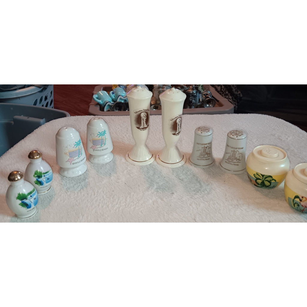 Lot Of 5 Souvenir Salt And Pepper Shakers