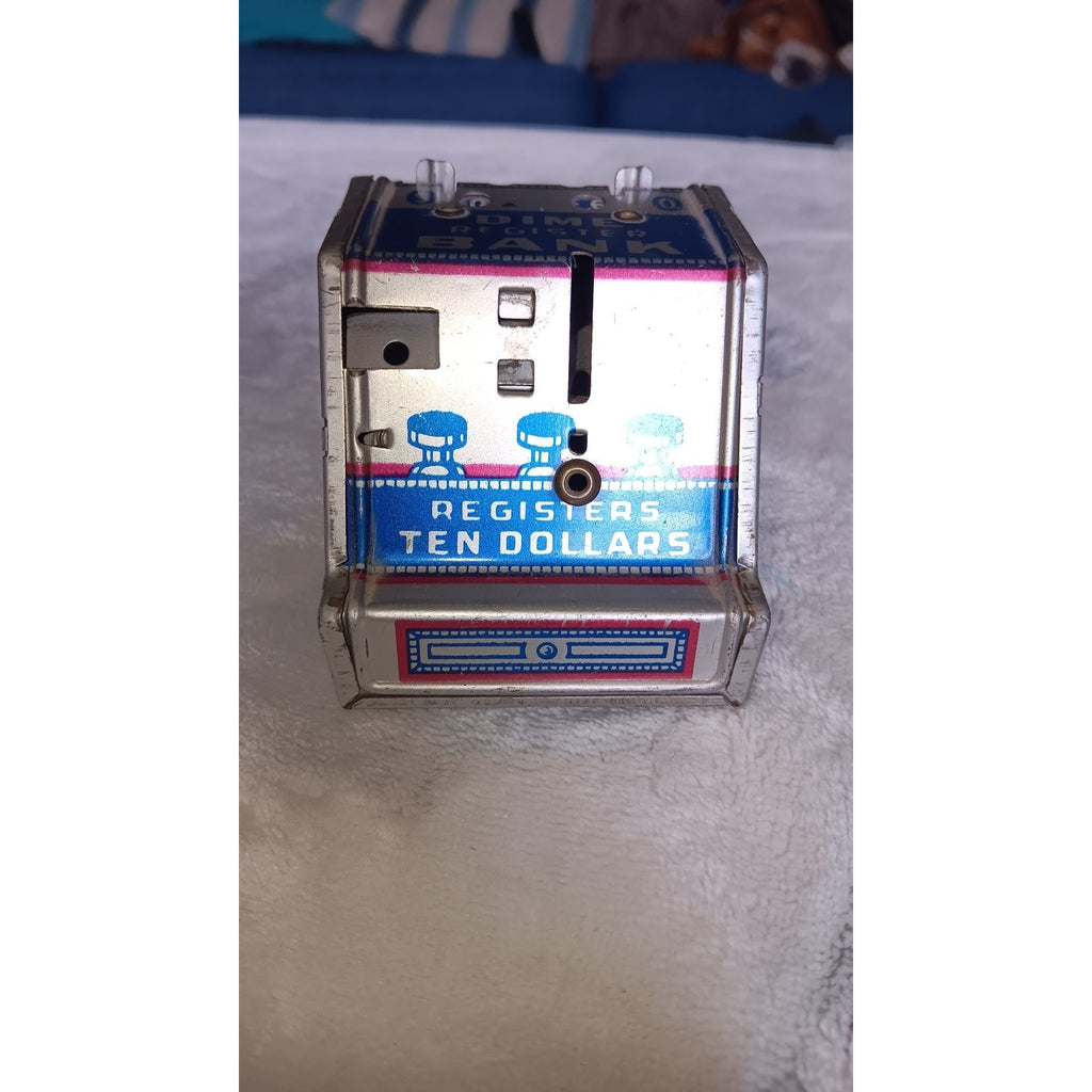 Vintage Dime Register Metal Toy Bank J.Chein Retro Toy Americana USA RARE ⭐️