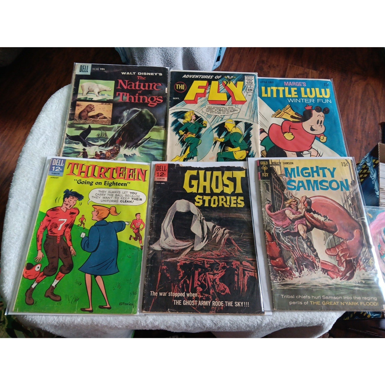 Lot Of 6 OLD Comics 10-15 Cents Dell Fold Key DC Low Grade 1957-69 All Rough