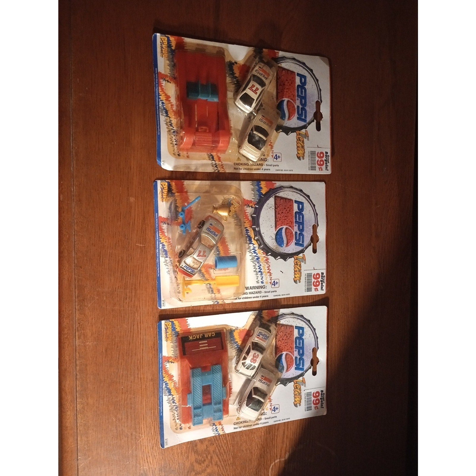 Pepsi Team lot Of 3 Car Jack,Pit Crew,Car Launcher All New Sealed