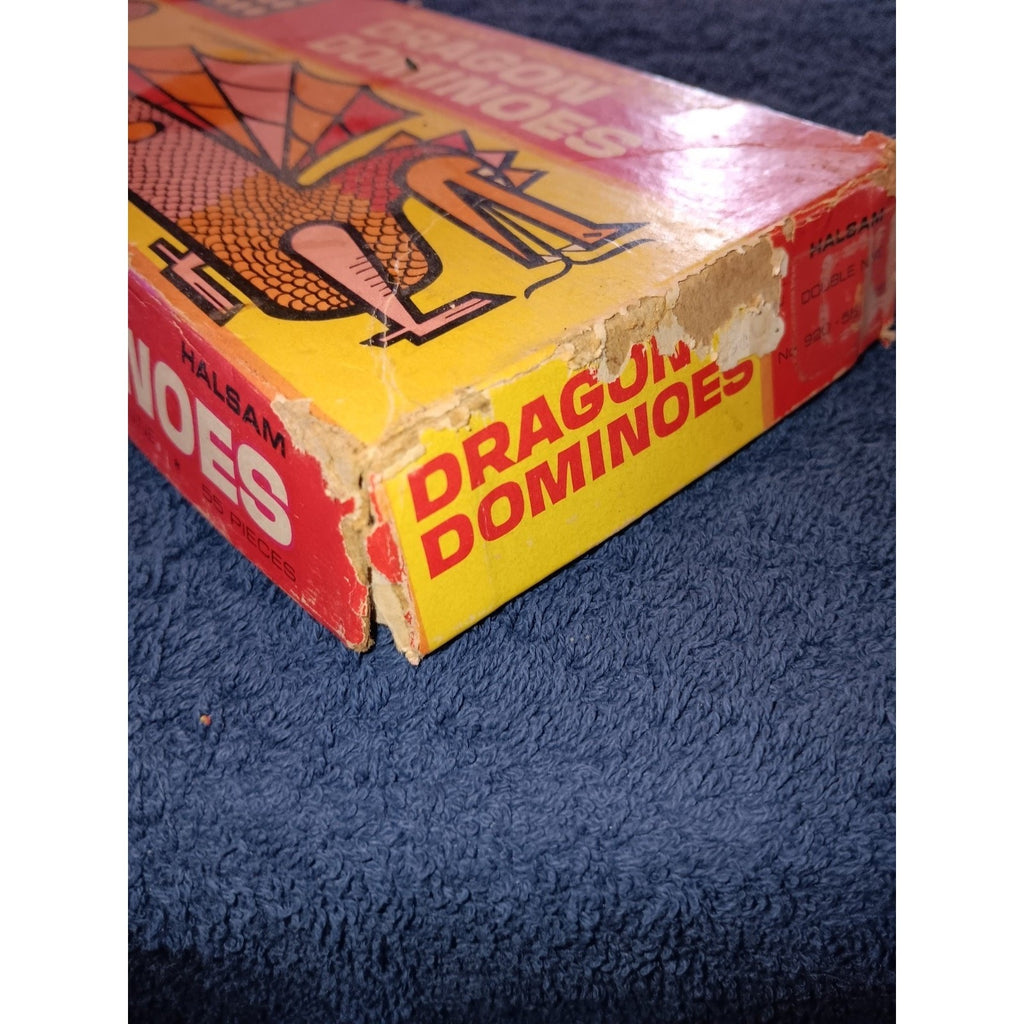 Vintage Dragon Dominoes by Halsam No. 920 Double Nine 55 Pieces Complete Set