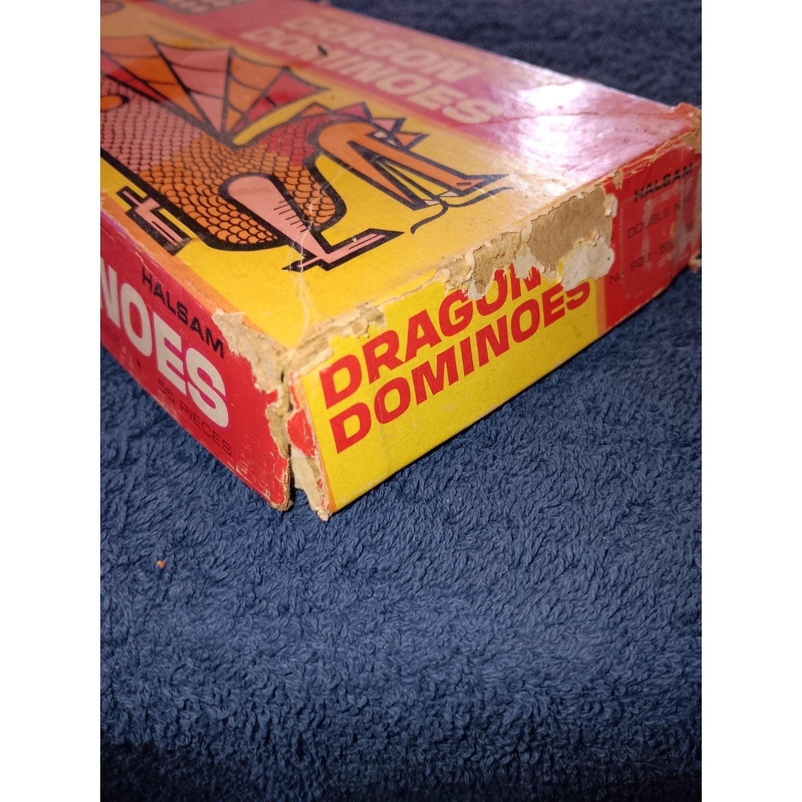 Vintage Dragon Dominoes by Halsam No. 920 Double Nine 55 Pieces Complete Set