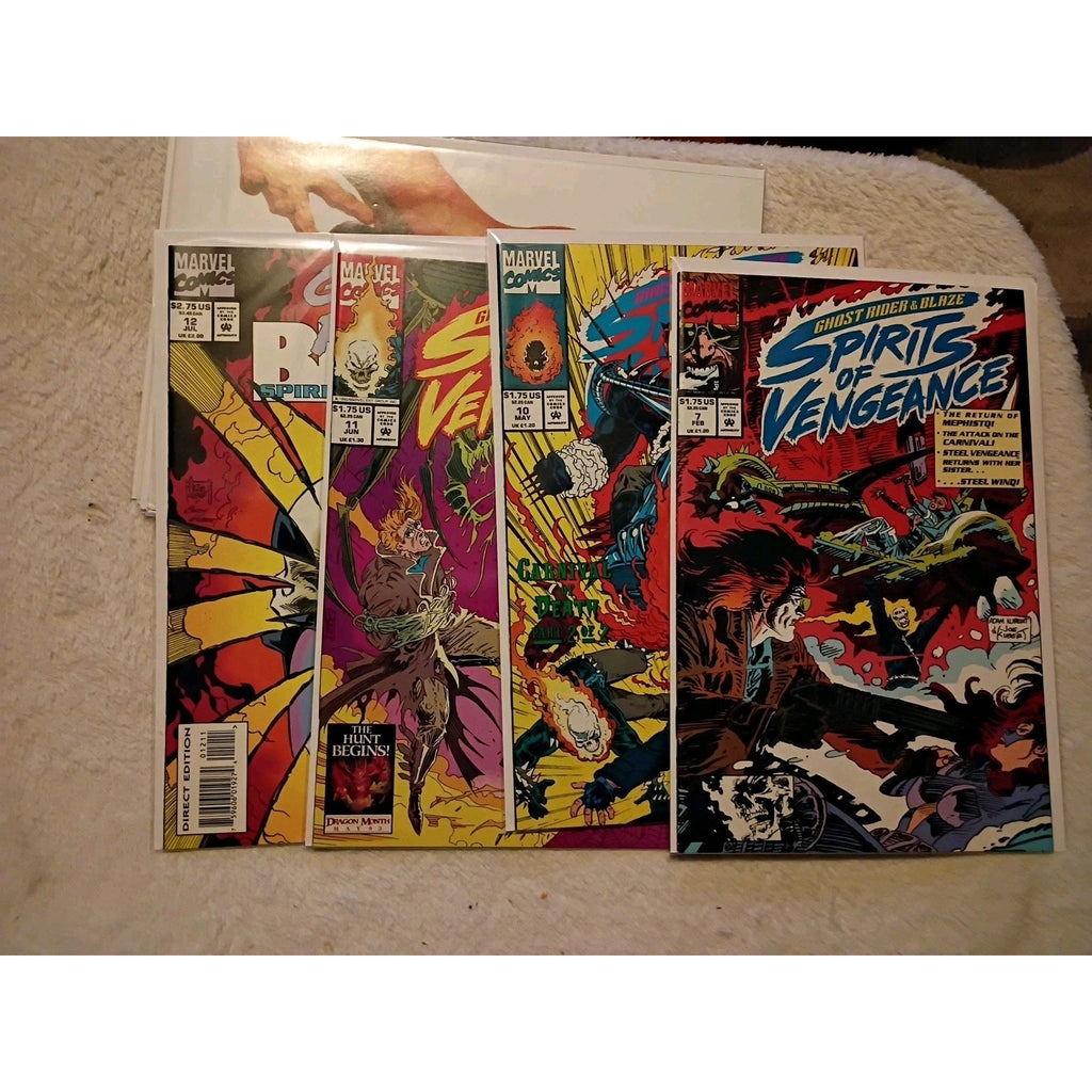 Ghost Rider Blaze Spirits of Vengeance #7, 10-12 Marvel Glow In The Dark VF/NM