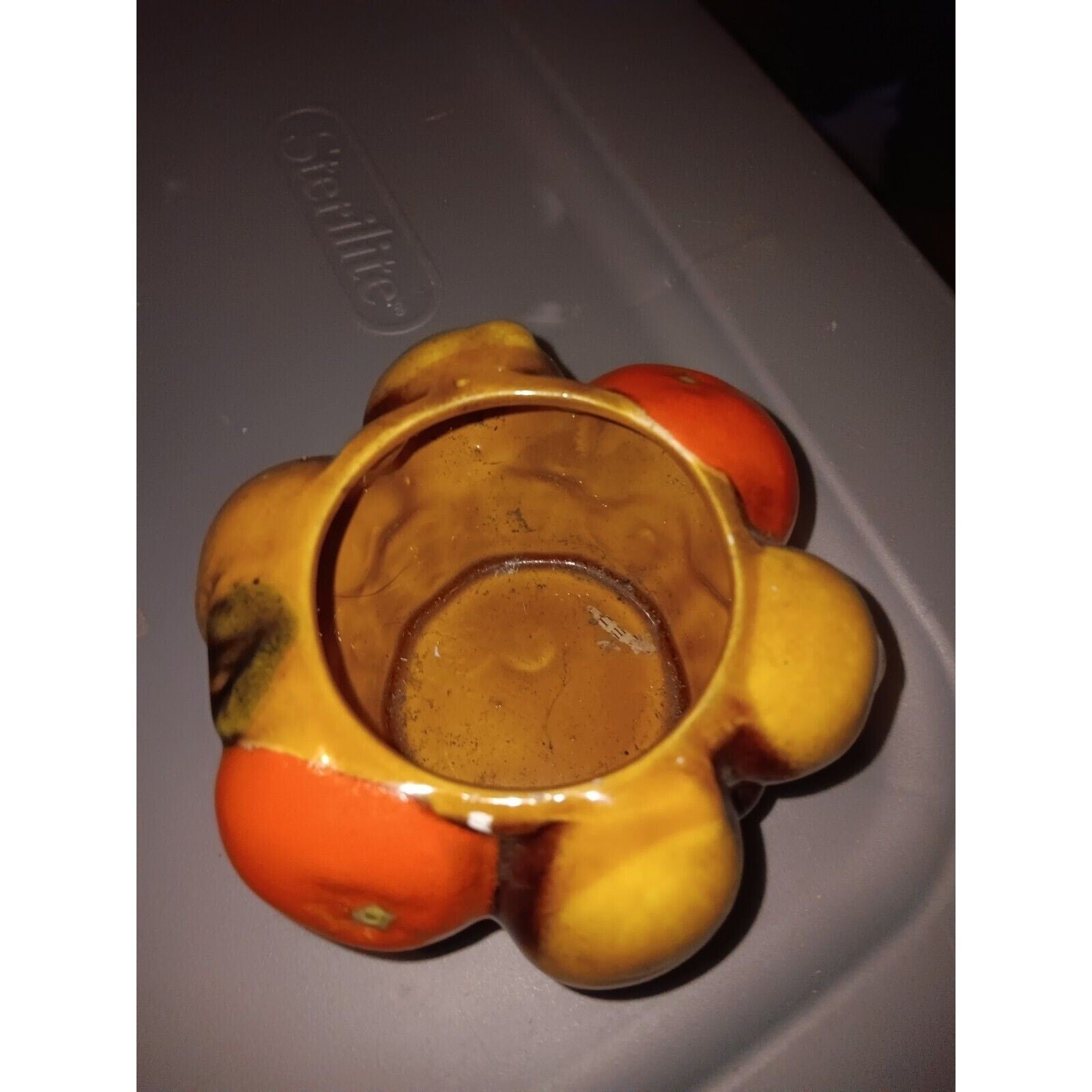Vintage Inarco Japan E3355 Orange Spice Fruit Basket Canister Pristin Small