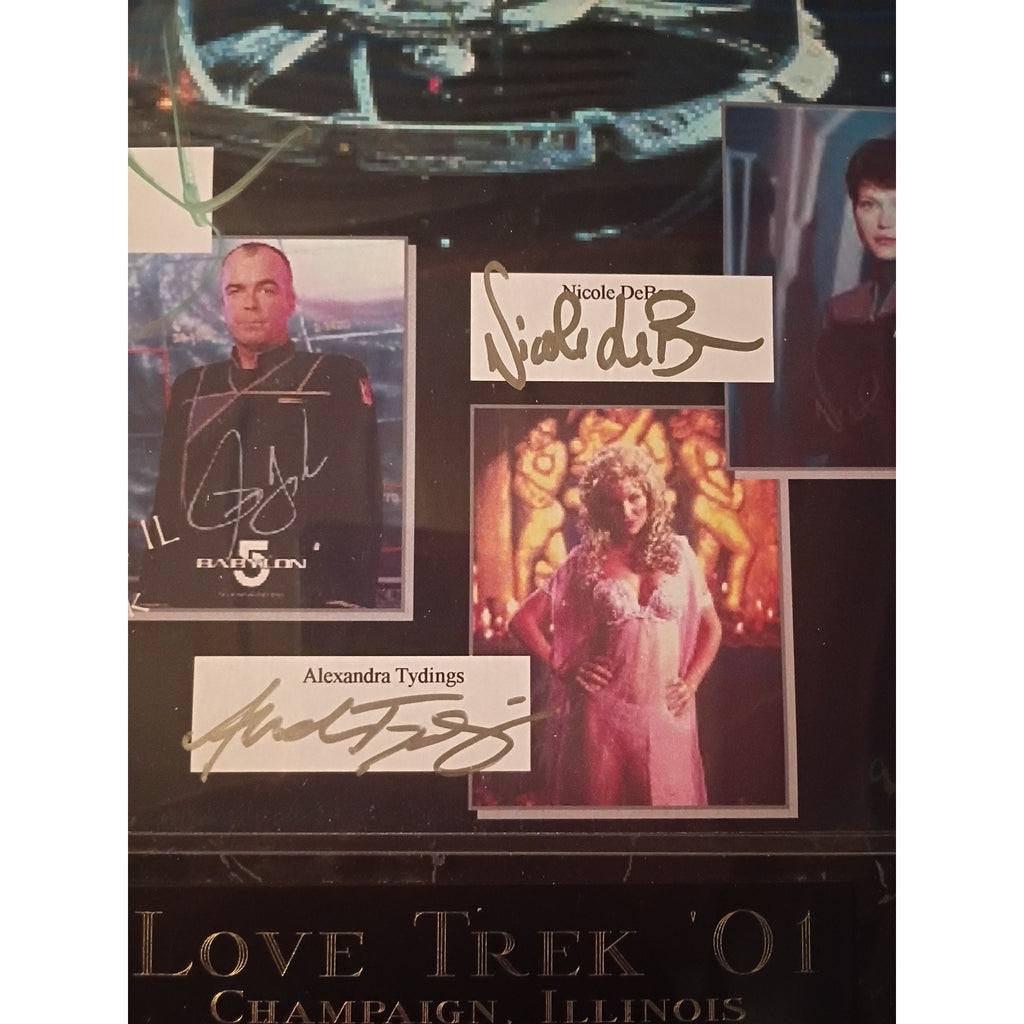 Star Trek Love Trek 2001 Autographed Plaque 5 Signatures In Person Signing 13x11