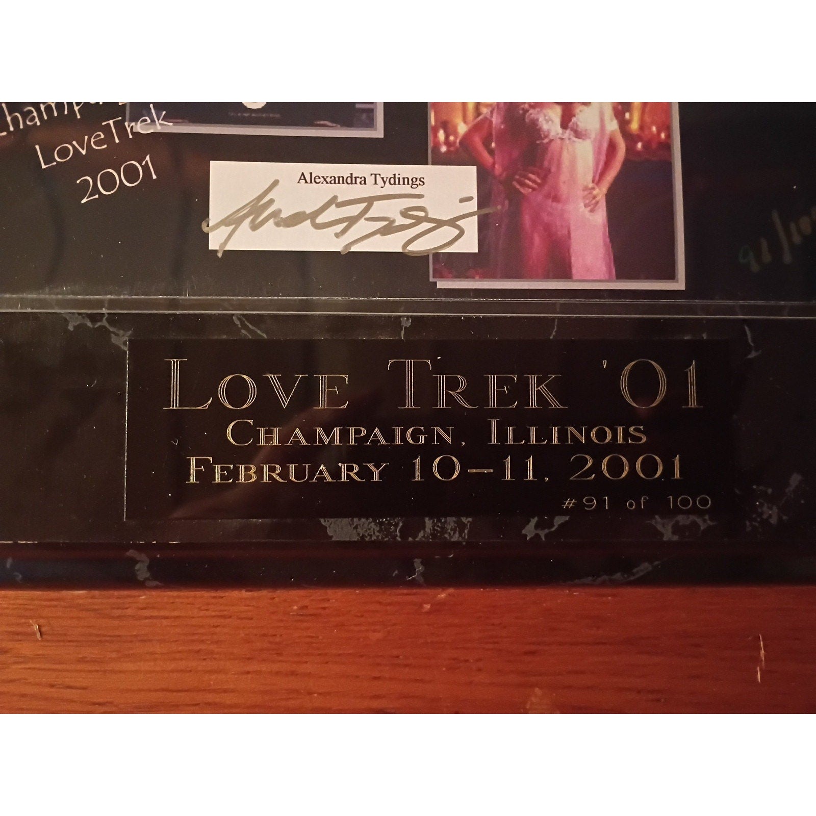Star Trek Love Trek 2001 Autographed Plaque 5 Signatures In Person Signing 13x11