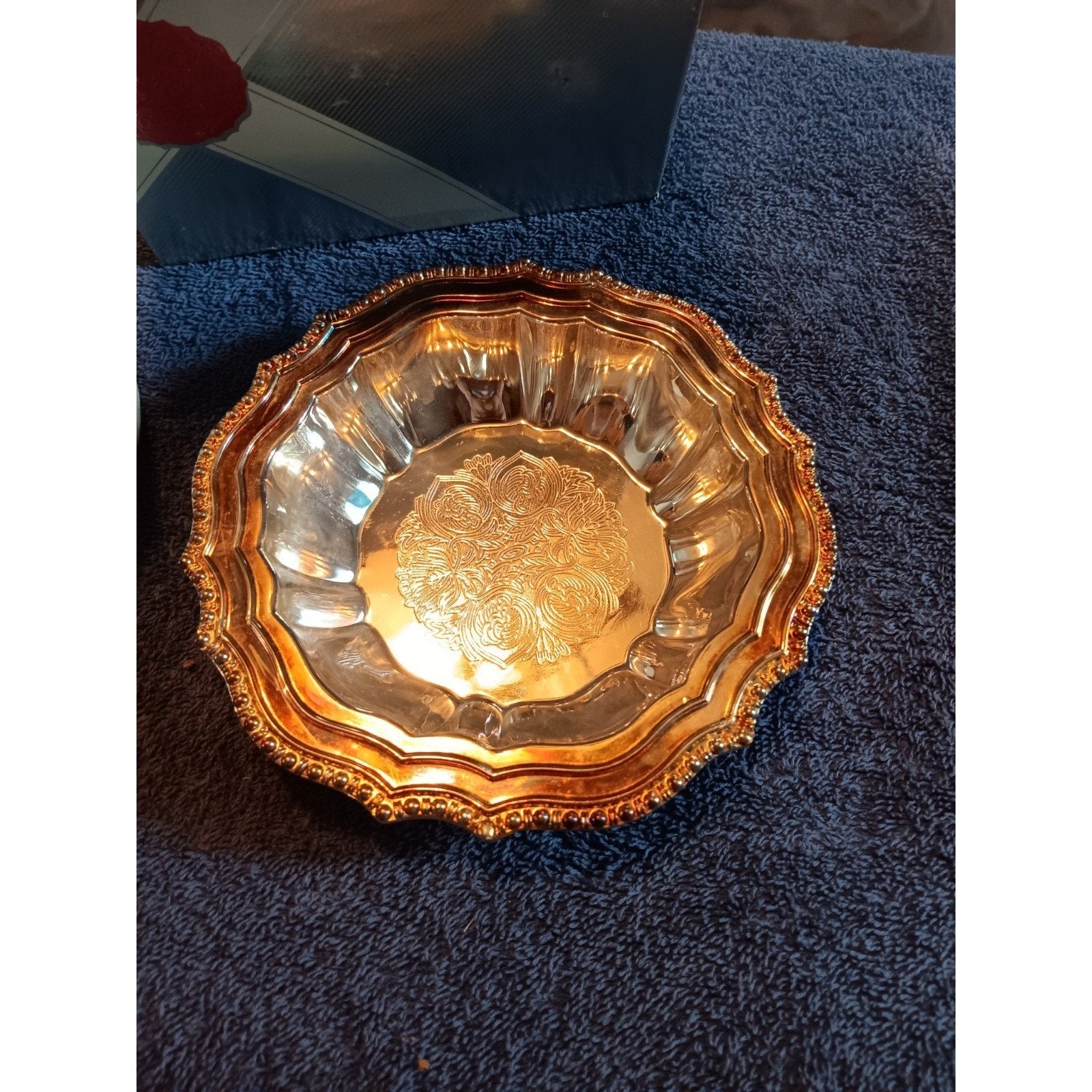 Avon Hudson Manor Collection Silverplated Dish w/ Ariane Fragranced Satin Sachet