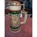 Vintage 1978 Pewter Top Beer Stein, Irish Setter and Rainbow Trout, Brazil 9''