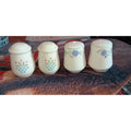 Lot Of 4 Floral And Dutch Tulip Pattern Ceramic Salt & Pepper Shakers Vintage