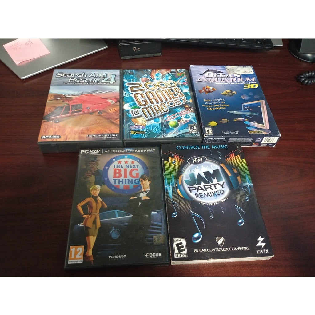 PC Games Lot Of 5 The Next Big Thing, Ocean Aquarium, Jam Party Remix,+ All Used