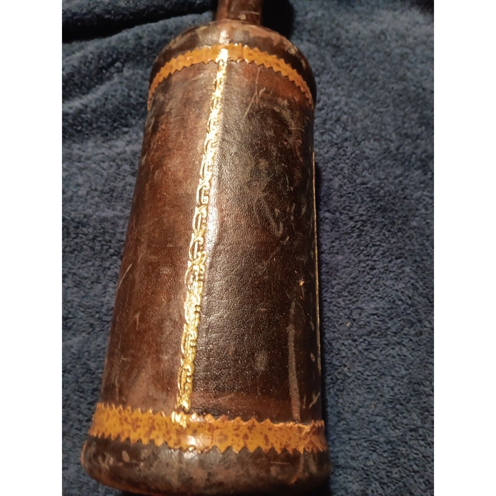 o'o'o . DECORATIVE Wrapped WINE BOTTLE with SHIP . Hand Crafted Made in ITALY