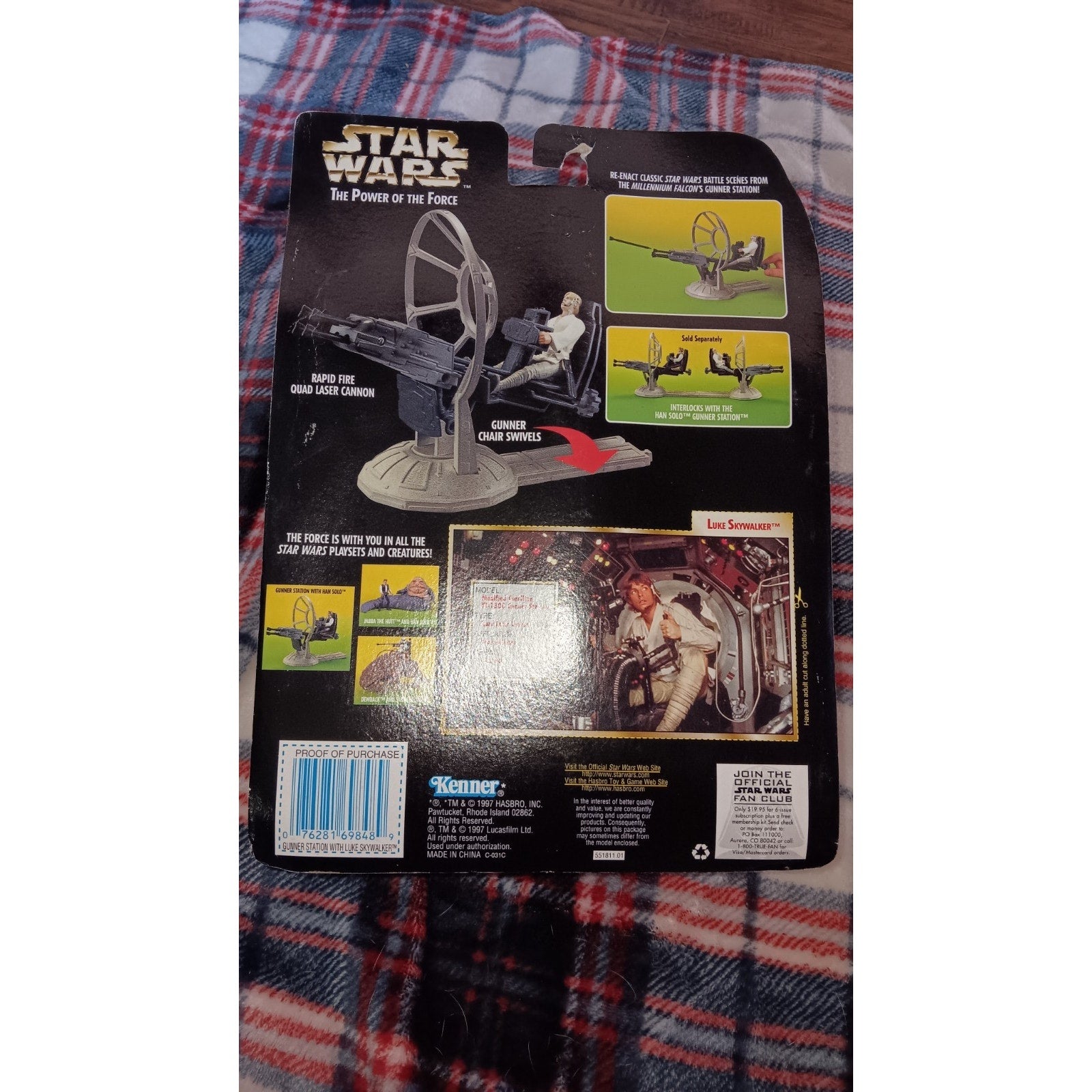NEW 1997 Luke Skywalker Falcon Gunner Station STAR WARS Power of the Force