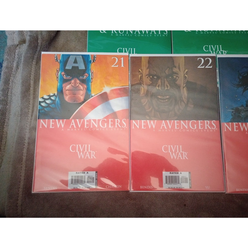 Marvel Comics Civil War Lot Of 9 New Avengers #21-25 Young Avengers/Runaways 1-4