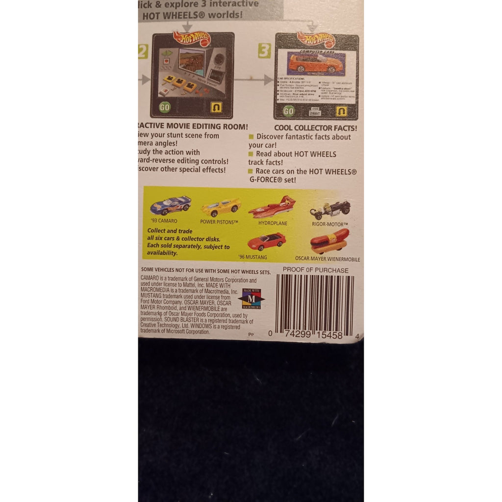 1995 Hot Wheels Computer Cars - Bright Orange 96' Mustang GT Convertible