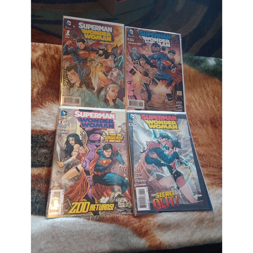 lot of 4 DC Comics New 52 Superman Wonder Woman #1, #2, #3, #4 VF To NM