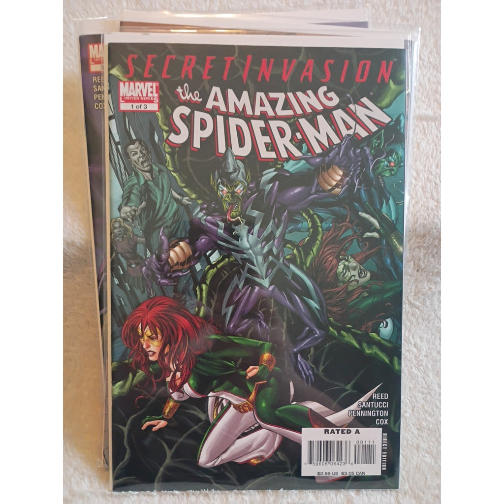 Secret Invasion: The Amazing Spider-Man 1 2 3 Complete Set 1-3 2008 High Grade