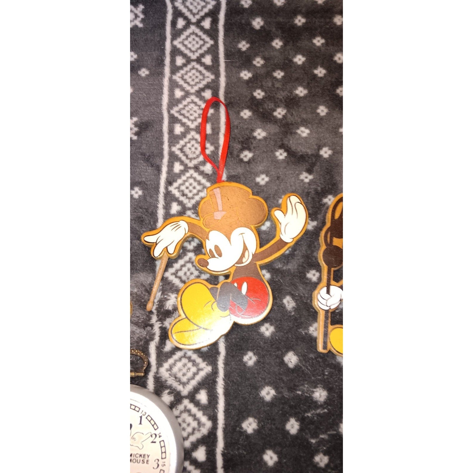Walt Disney Mickey Mouse Lot of 5 Christmas Tree Vintage Character Ornaments
