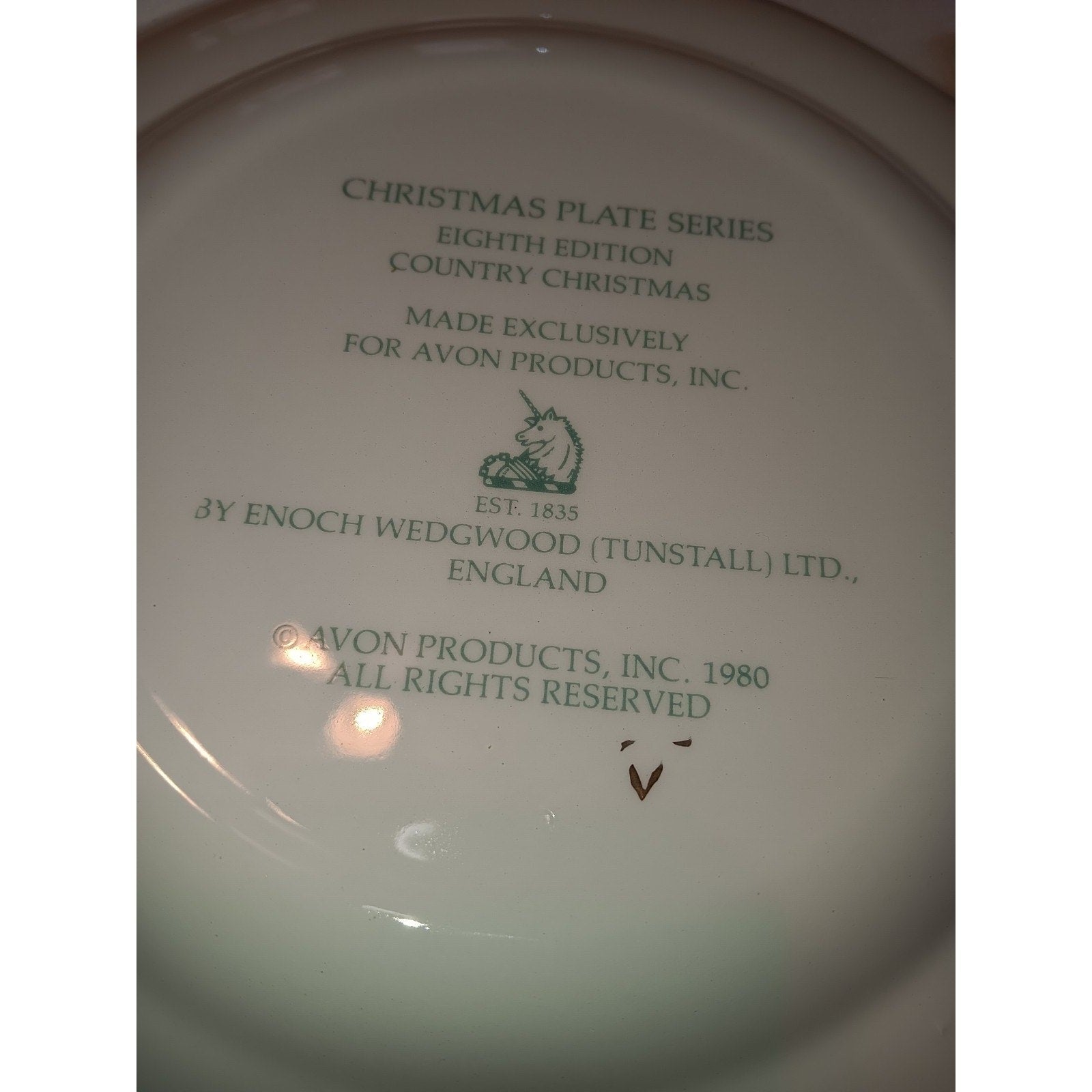 Vintage 1980 Avon Christmas Decorative Plate High Quality
